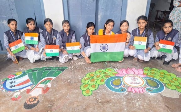 Rangoli competition 10th class first