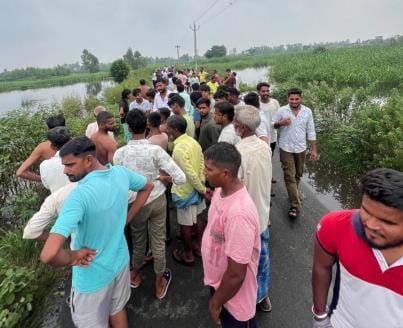 Two youths died by drowning in flood water in Amroha