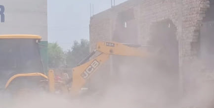 DTP department demolished illegal constructions on Bhuna Road