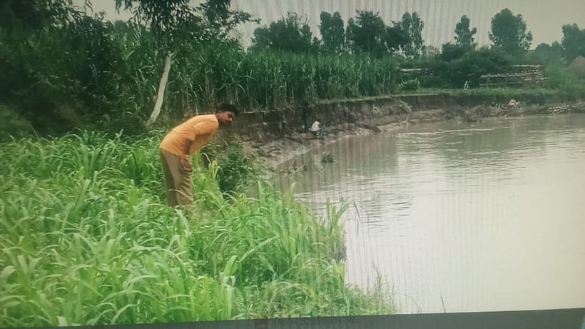 Yamuna river course changed due to a bump on the border of UP, hundreds of acres of crops were washed away and destroyed
