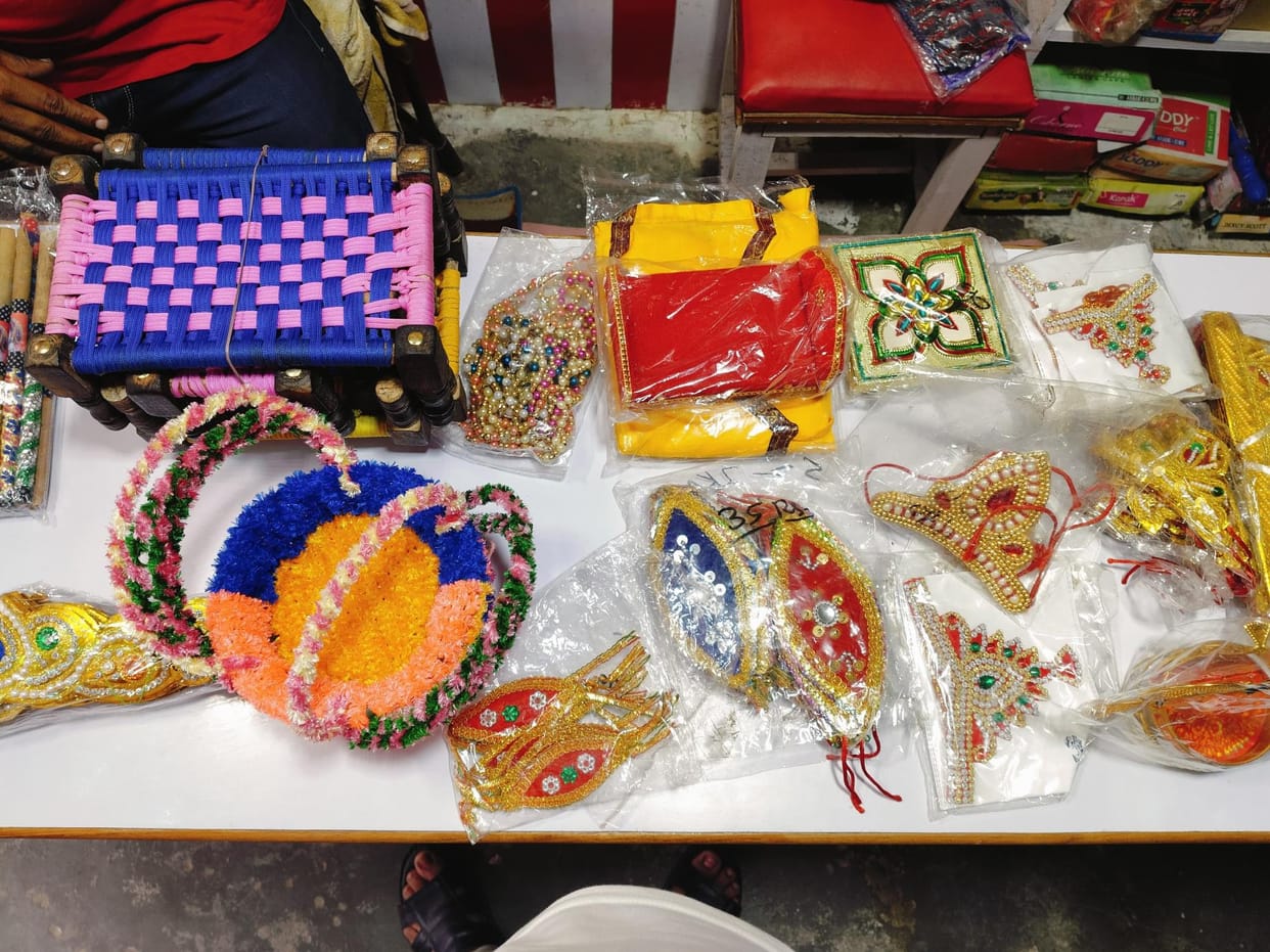 The market lit up for the birth anniversary of Bal Gopal