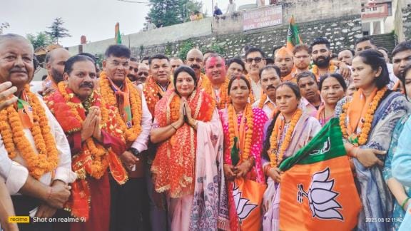 A victory procession was taken out to celebrate Anchala's becoming the block pramukh