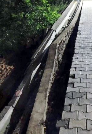 Drains constructed at a cost of 1.5 crores started breaking down within six months