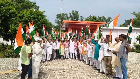 Tricolor procession taken out in Nahar village