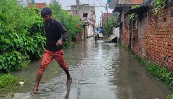The rain has submerged the roads, houses are also filled with water