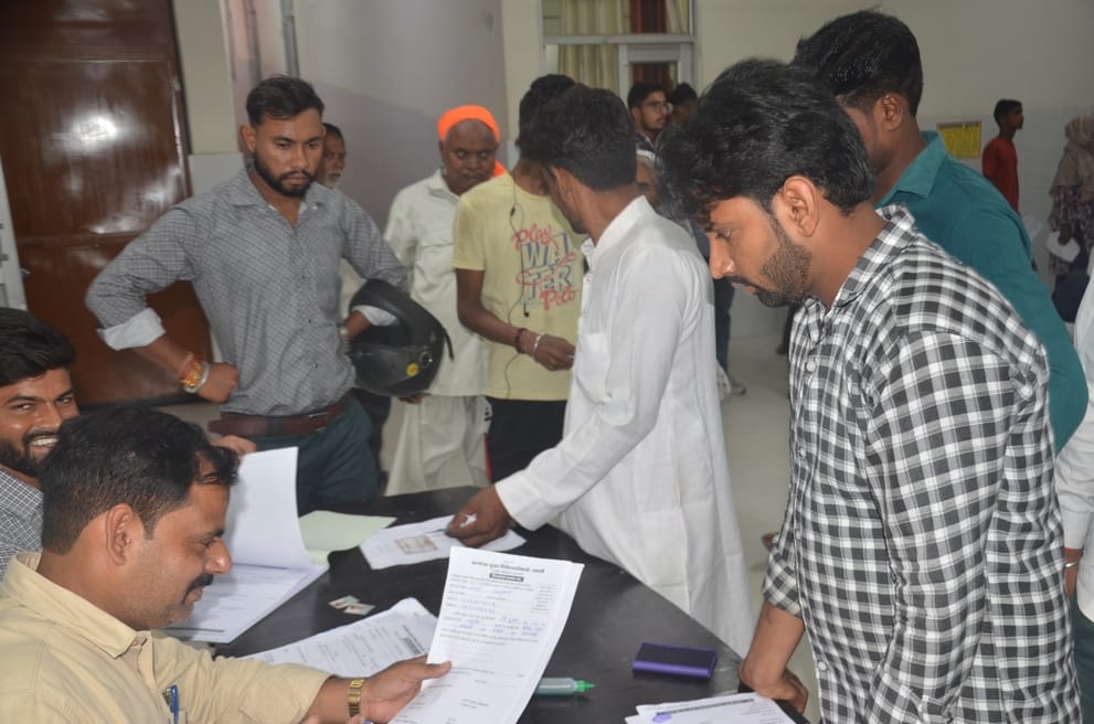 Crowd of patients in district hospital, had to wait for treatment