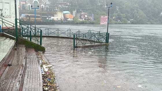 Both the outlet gates were opened as the water level of Naini lake increased