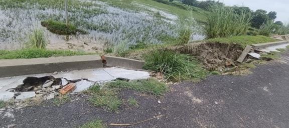 Even before the inauguration of the bridge, the soil of the approach was washed away and the drain collapsed