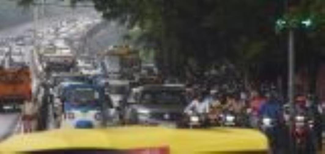 The city was jam packed due to rain