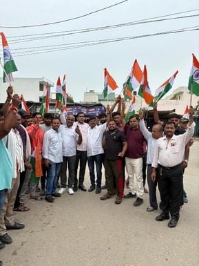 Tricolor rally taken out in Rithani Mandal