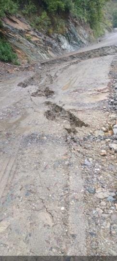Dhaun-Diuri road is in bad shape, 10 meter portion of the road has sunk