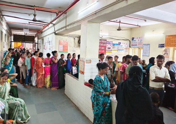 Overcrowded OPD, condition of old lady deteriorated