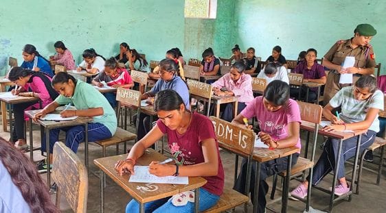 Examination for selection in NCC was held in Gindo Devi Women's College