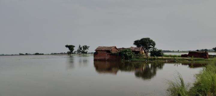 Saryu river water started rising again, water level increased by five centimetres in eight hours