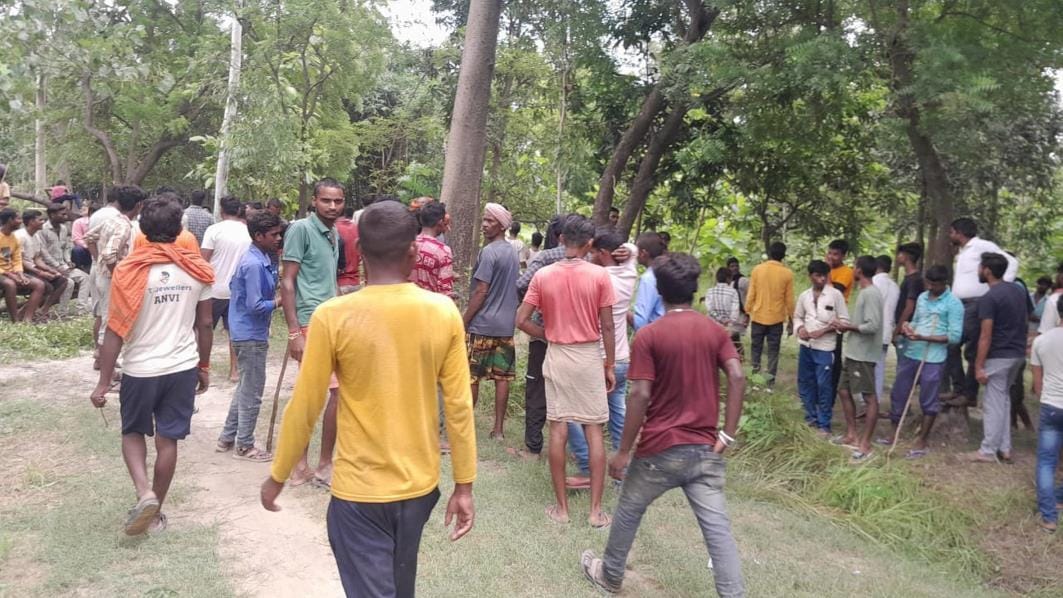 Villagers protested and blocked the road in the case of vandalism at a religious place