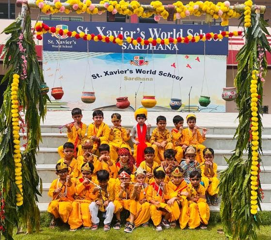 Children rejoiced at St. Xavier's World School on the occasion of Shri Krishna Janmashtami