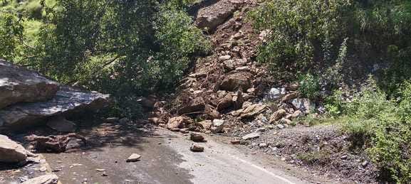 The motorway was closed due to fallen trees and debris