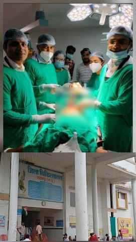 युवक के पेट से प्लास्टिक की बोतल निकालने में जिला अस्पताल की टीम सफल।