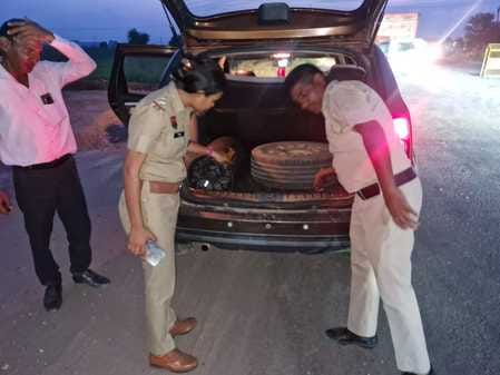 Vehicles were checked by setting up checkpoints across the district