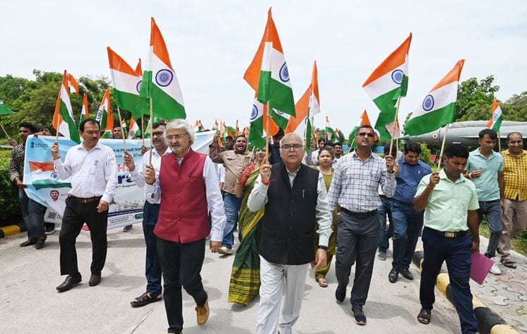 Tiranga Yatra was taken out in Haryana Central University