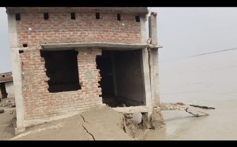 Another house submerged in Sharda, cutting continues