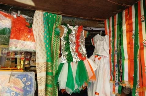 On Independence Day, the market is full of tricolor sarees and bangles