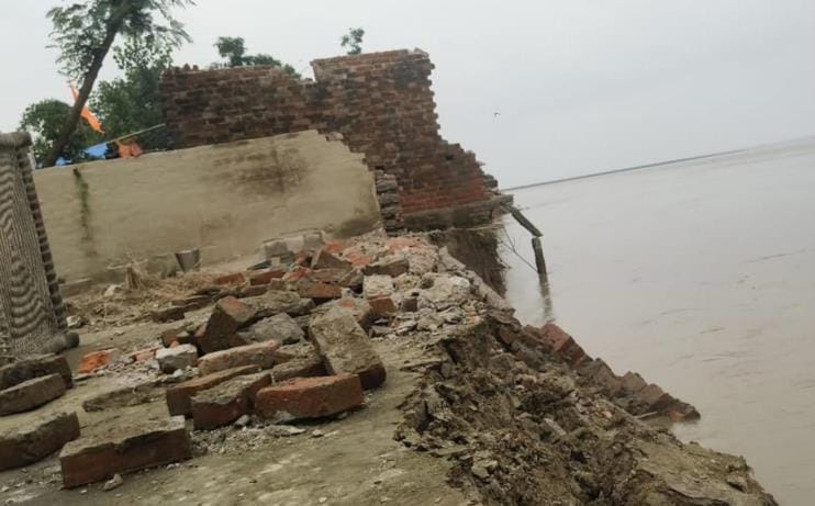 Saryu is below the danger mark, the havoc of erosion continues