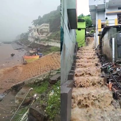 Khandwa News: Dharali-Like Threat Hangs Over Omkareshwar, Torrents from Mandhata Hill Endanger Low-Lying Areas