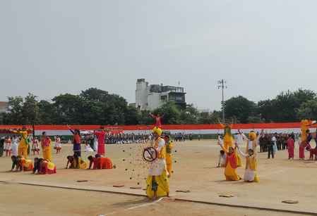 Students gave cultural presentations, contingents did march past