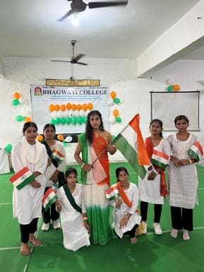 Villagers took out a tricolor march