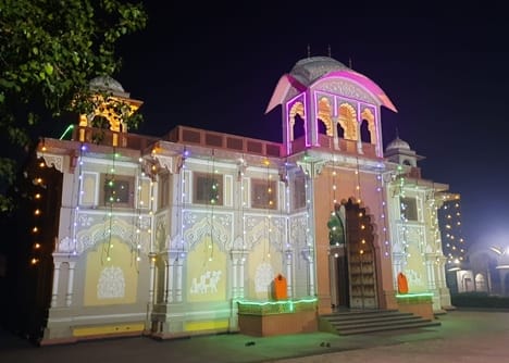 On Janmashtami 16th, ISKCON temple decorated with lighting