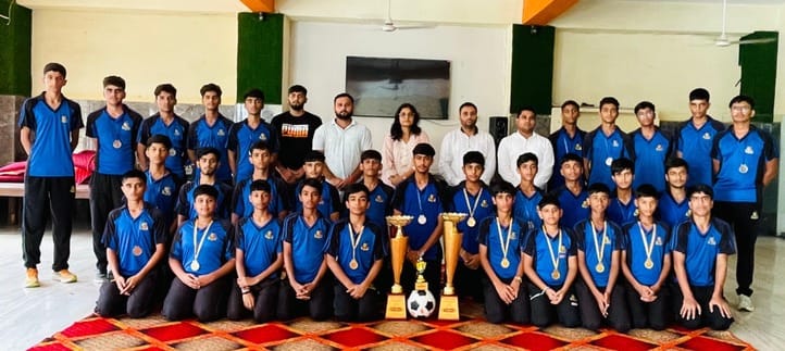 Gurukul's team won the trophy in CBSE cluster football competition
