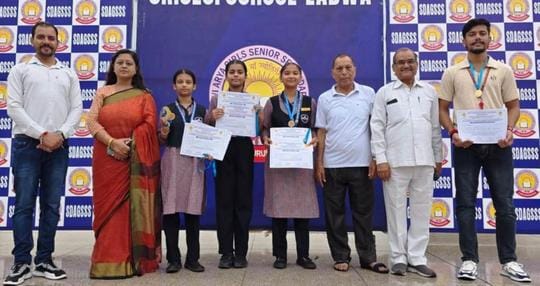 Three students selected for state level competition in Yoga, wave of happiness