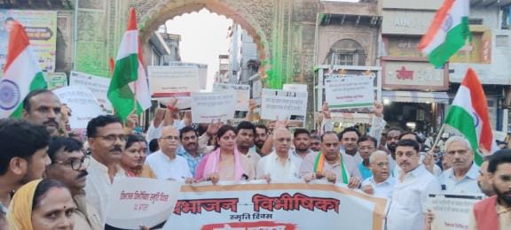 Bike rally was taken out in the city with tricolour in hands