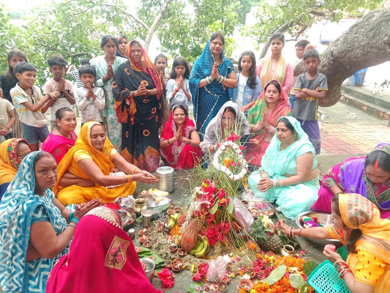 After worshipping Chhath Maiya, he sought blessings for his son's long life