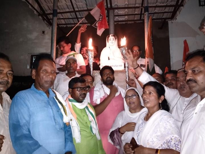 Congress workers took out a candle march