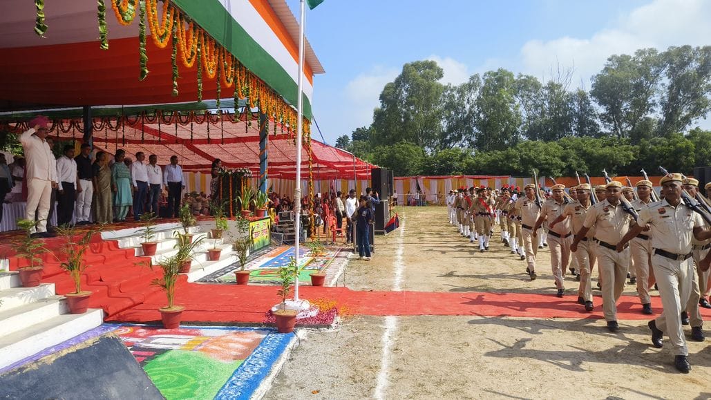 Gurugram Divisional Commissioner Ramesh Chandra Bidhan hoisted the flag