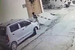 The accused was caught on CCTV camera stealing car parts
