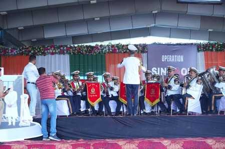 Celebrations at the railway station on the success of Operation Sindoor