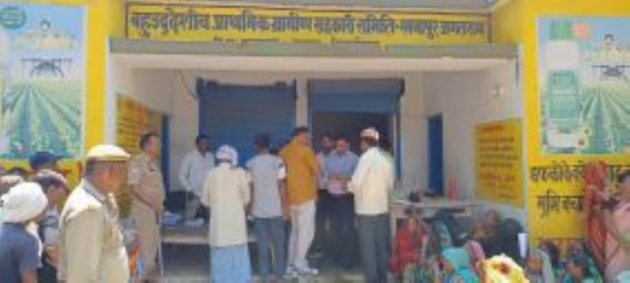 Siddharthnagar News: Urea shortage continues, long queues of farmers at committees