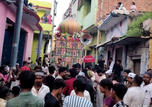 The procession of Tajis was taken out with sorrow and grief