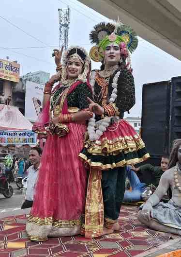 Attractive tableaus taken out on Janmashtami