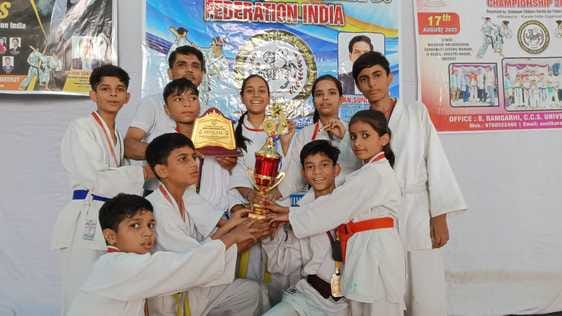 Radhika, Shaurya and Krishna won gold medals in karate.