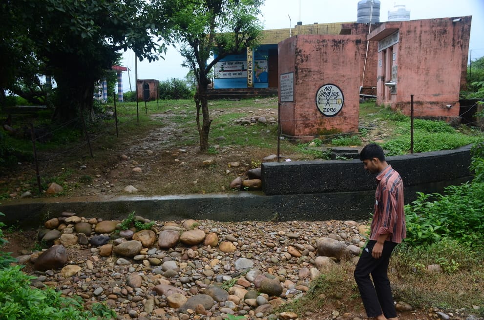 The school does not even have a boundary wall, a rain drain flows in one direction of the school