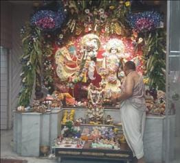 Crowds gathered in temples, the city was filled with Krishna
