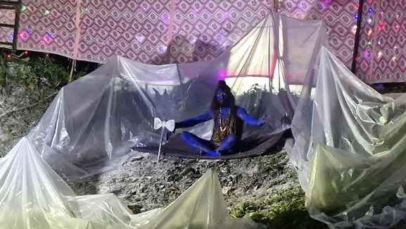The nurturer in the cradle...devotees danced on the birth of Kanha