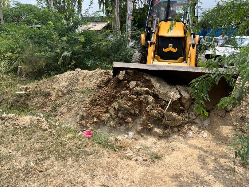 DTP demolished the construction done in three acres of illegal colony