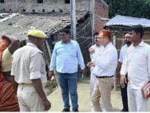 Four buildings which were obstructing road construction were demolished