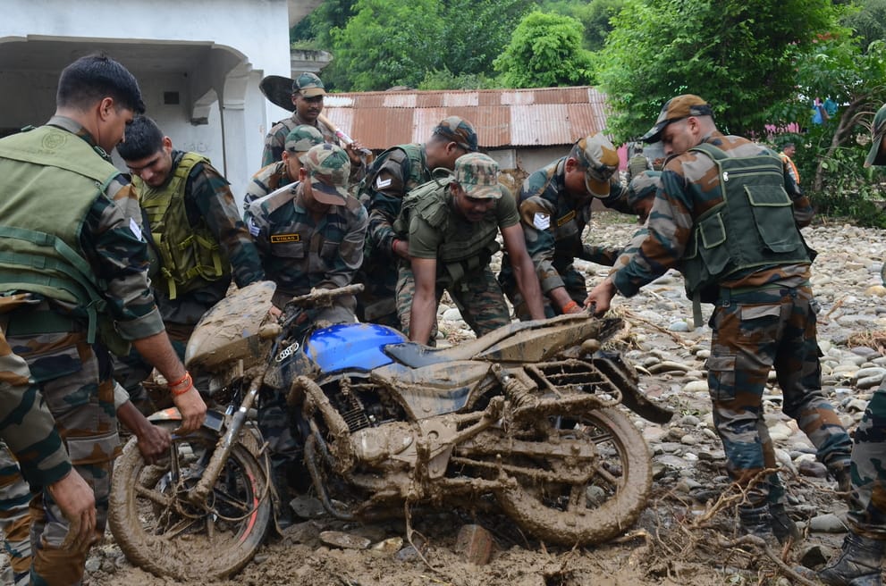 Floods wreak havoc in Kharot village, motorcycles and electric scooters also washed away