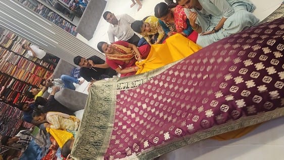 Stylish organza sarees dominate the market, women are shopping
